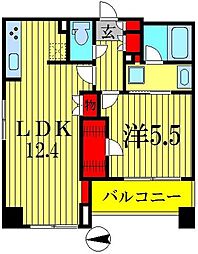 都営新宿線 菊川駅 徒歩4分の賃貸マンション 10階1LDKの間取り
