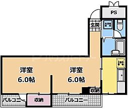 都営大江戸線 森下駅 徒歩5分の賃貸マンション 3階2Kの間取り
