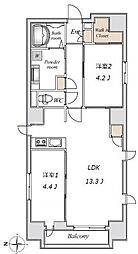 JR総武線 錦糸町駅 徒歩9分の賃貸マンション 7階2LDKの間取り