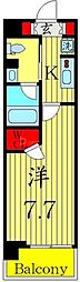 東京メトロ半蔵門線 押上駅 徒歩4分の賃貸マンション 2階1Kの間取り
