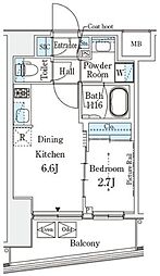 東京メトロ半蔵門線 押上駅 徒歩3分の賃貸マンション 3階1DKの間取り