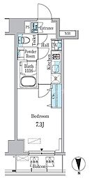 都営大江戸線 両国駅 徒歩5分の賃貸マンション 12階1Kの間取り