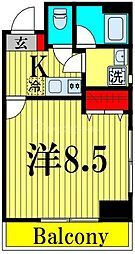 東京メトロ東西線 門前仲町駅 徒歩4分の賃貸マンション 4階1Kの間取り
