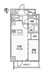 東武伊勢崎線 浅草駅 徒歩8分の賃貸マンション 7階1LDKの間取り