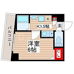 東京メトロ半蔵門線 錦糸町駅 徒歩10分の賃貸マンション 2階1Kの間取り