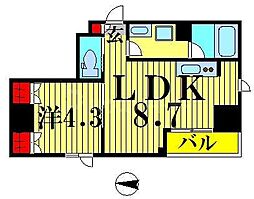都営浅草線 本所吾妻橋駅 徒歩8分の賃貸マンション 4階1LDKの間取り