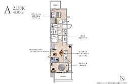 S-RESIDENCE浅草diverse 2LDKの間取図画像