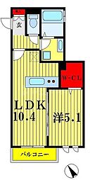 メゾンクルーレ墨田 1LDKの間取図画像