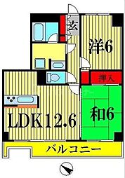 サンリヴァ隅田 2LDKの間取図画像