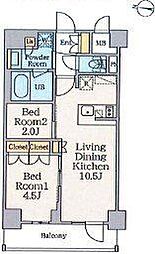 CRESTCOURT錦糸町 2LDKの間取図画像