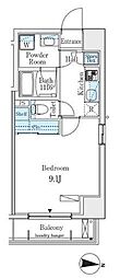 プライマル江東住吉 1Kの間取図画像
