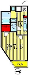 バリエンテ深川 1Kの間取図画像