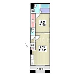 江東区扇橋2丁目マンション 1LDKの間取図画像