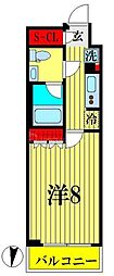 HY's亀戸 1Kの間取図画像