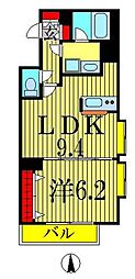 UURコート錦糸町 1LDKの間取図画像