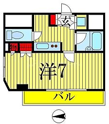 ルーブル錦糸町弐番館 1Kの間取図画像
