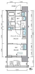 パークアクシス新大橋 1DKの間取図画像