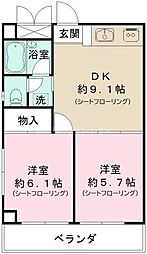 佐々木ビル 2DKの間取図画像