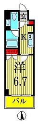 CASSIA押上 1Kの間取図画像