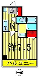 RisingPlace両国二番館 1Kの間取図画像