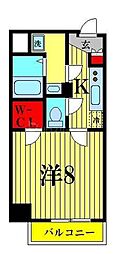 レピュア錦糸町 1Kの間取図画像