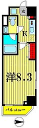 グランカーサ住吉 1Kの間取図画像