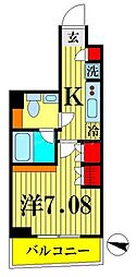 ラドゥセール大島 1Kの間取図画像