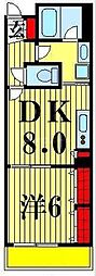 ラフィーネデュオ 1DKの間取図画像