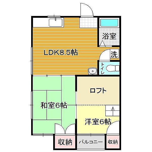 サンレジデンスAOI 203｜山口県下関市長府松小田北町(賃貸アパート2DK・2階・41.82㎡)の写真 その2