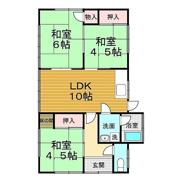 大学町3丁目W戸建 ｜山口県下関市大学町3丁目(賃貸一戸建3LDK・--・53.46㎡)の写真 その2