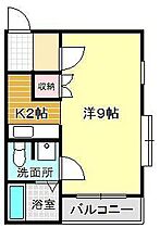 ニューライフ熊野 303 ｜ 山口県下関市熊野西町5-11（賃貸アパート1K・3階・21.36㎡） その2