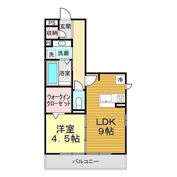 山口県下関市ゆめタウン(賃貸アパート1LDK・3階・41.95㎡)の写真 その2