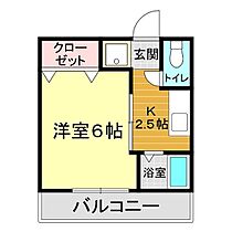 一の宮ハイツ 206 ｜ 山口県下関市一の宮町5丁目9-15（賃貸アパート1K・2階・25.60㎡） その2