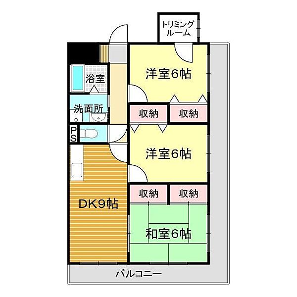 ベルフィット山の田弐番館 402｜山口県下関市山の田東町(賃貸マンション3DK・4階・67.40㎡)の写真 その2