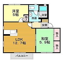 山口県下関市山の田西町1-16（賃貸アパート2LDK・2階・53.32㎡） その2