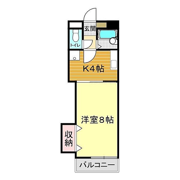 ウェルス武久N 404｜山口県下関市武久町1丁目(賃貸マンション1K・4階・25.50㎡)の写真 その2