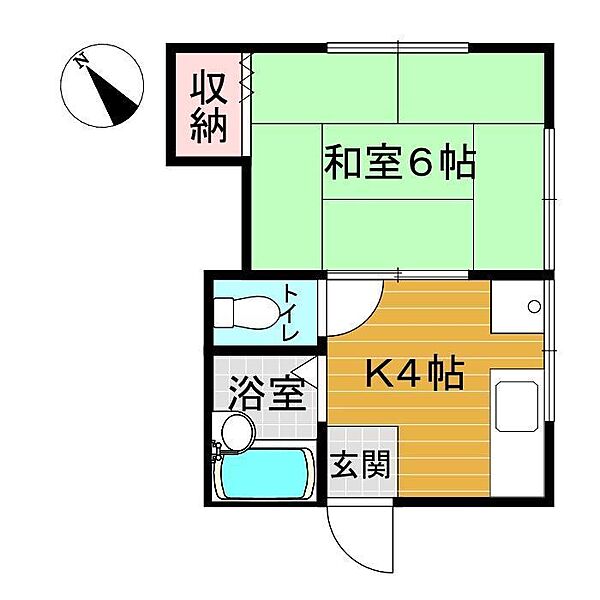 コーポおおしま 205｜山口県下関市後田町2丁目(賃貸アパート1K・2階・21.11㎡)の写真 その2