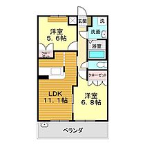 山口県下関市吉見本町2丁目1-7（賃貸アパート2LDK・2階・54.00㎡） その2