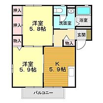 山口県下関市前勝谷町8番7号（賃貸アパート2K・2階・43.75㎡） その2