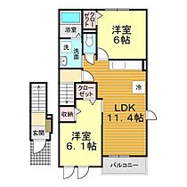 山口県下関市楠乃4丁目12番14号（賃貸アパート2LDK・2階・55.86㎡） その2