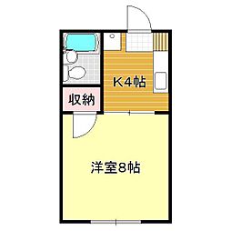 キャロル 1Kの間取図画像