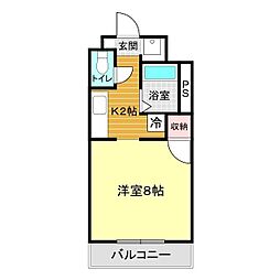 セントパークハイツ 1Kの間取図画像