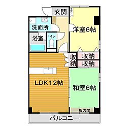 ウィンベル勝山 2LDKの間取図画像