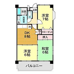 ウエルス富任2 3DKの間取図画像
