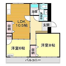 志満マンション 2LDKの間取図画像