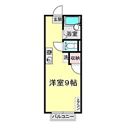 ブルームーン ワンルームの間取図画像
