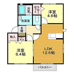 シャーメゾン永田本町2 2LDKの間取図画像