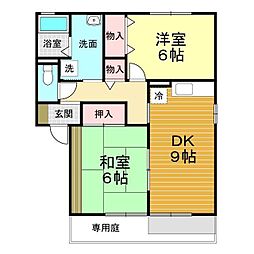 セジュールくらまA 2DKの間取図画像