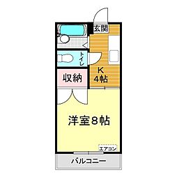 コーポ立野 1Kの間取図画像