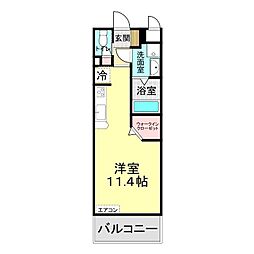 カテリーナ長府 ワンルームの間取図画像